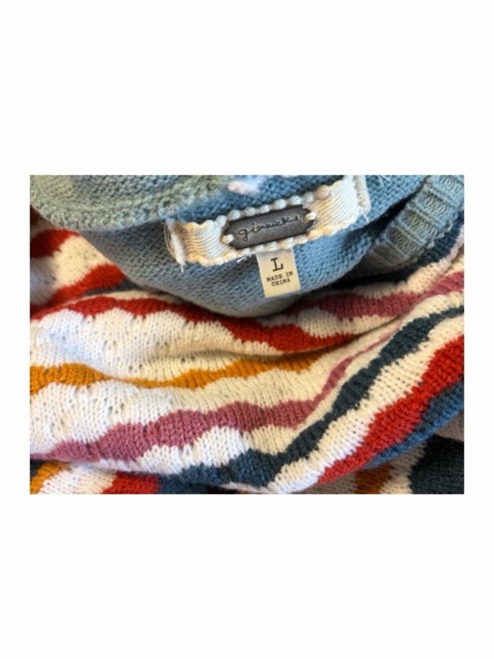 Gimmicks By Buckle Striped Fringe Hooded Boho Sweater - Picture 4 of 7